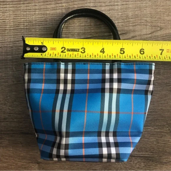 ✨RARE Burberry Mini Tote Blue Check Bag - Picture 3 of 8